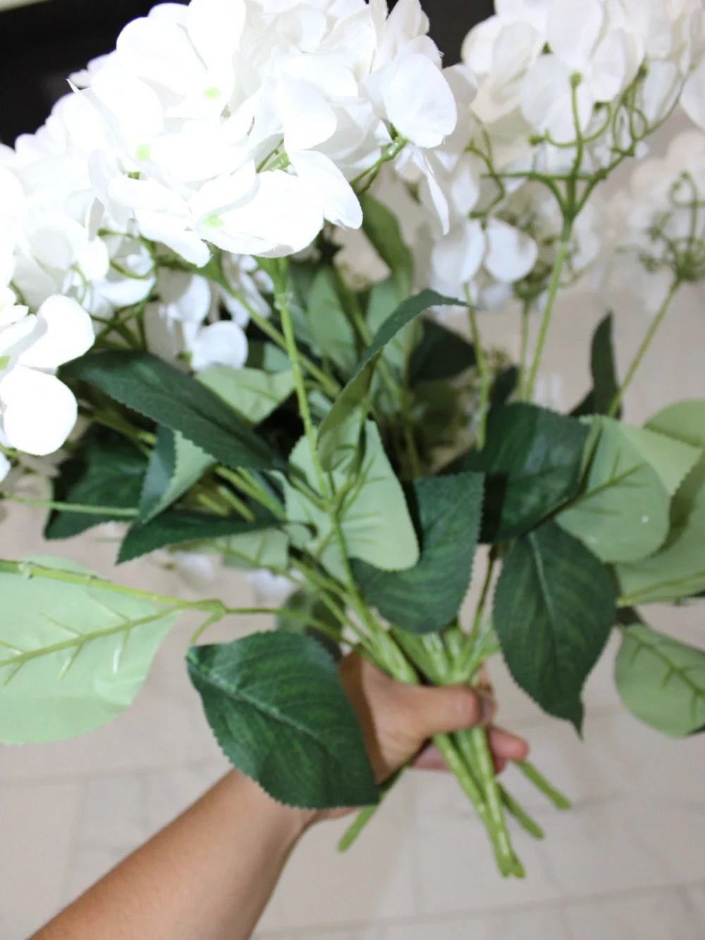 Amazon White Hydrangea Faux Floral Bouquet Set of 5
